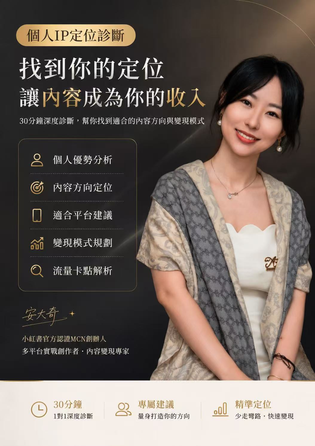 個人 IP 定位診斷 · 找到你的定位 讓內容成為你的收入
